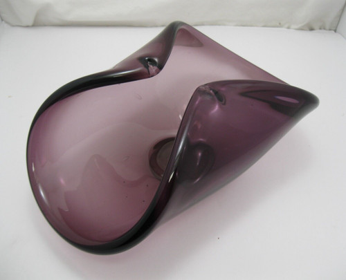 Murano art glass purple folded - purple,