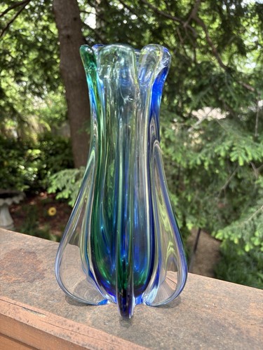 Murano glass sommerso ribbed - sommerso,